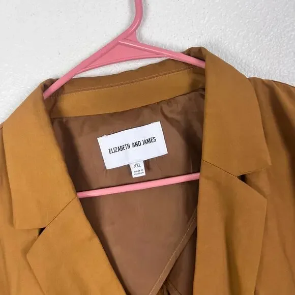 Elizabeth and James Oversized Double Breasted Blazer Jacket XXL Camel - Picture 5 of 7